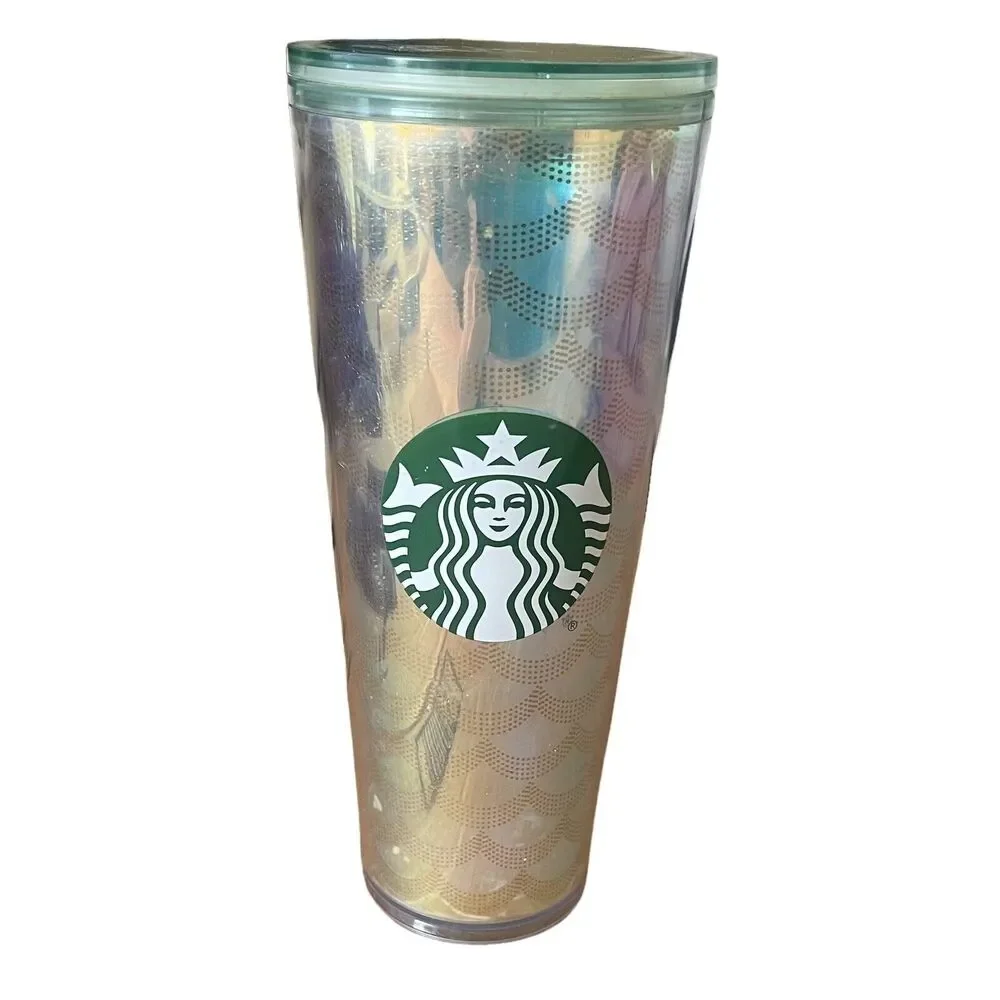 Starbucks 24oz Tumbler Iridescent Siren Mermaid Scales Venti Cold Cup No Straw